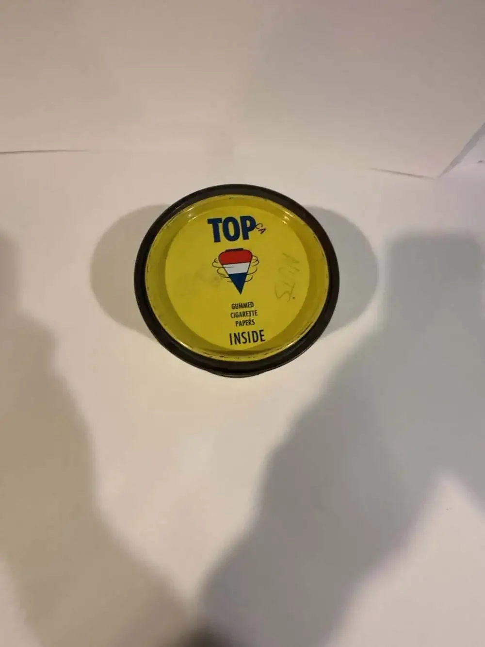 Vintage Top Cigarette Tobacco Container Tin Litho RJ Reynolds w/Wkg. Lid & Tab